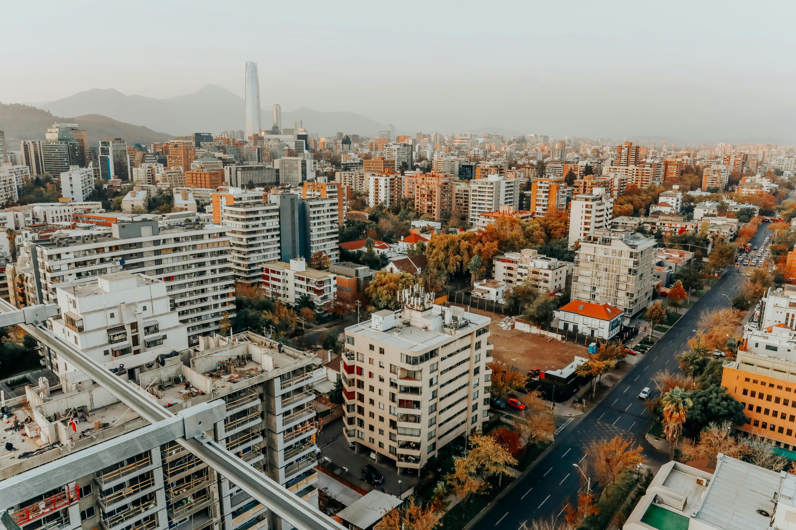Aerial view of Santiago, Chile