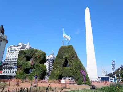 The Obelisk tourist attraction in center of Buenos Aires